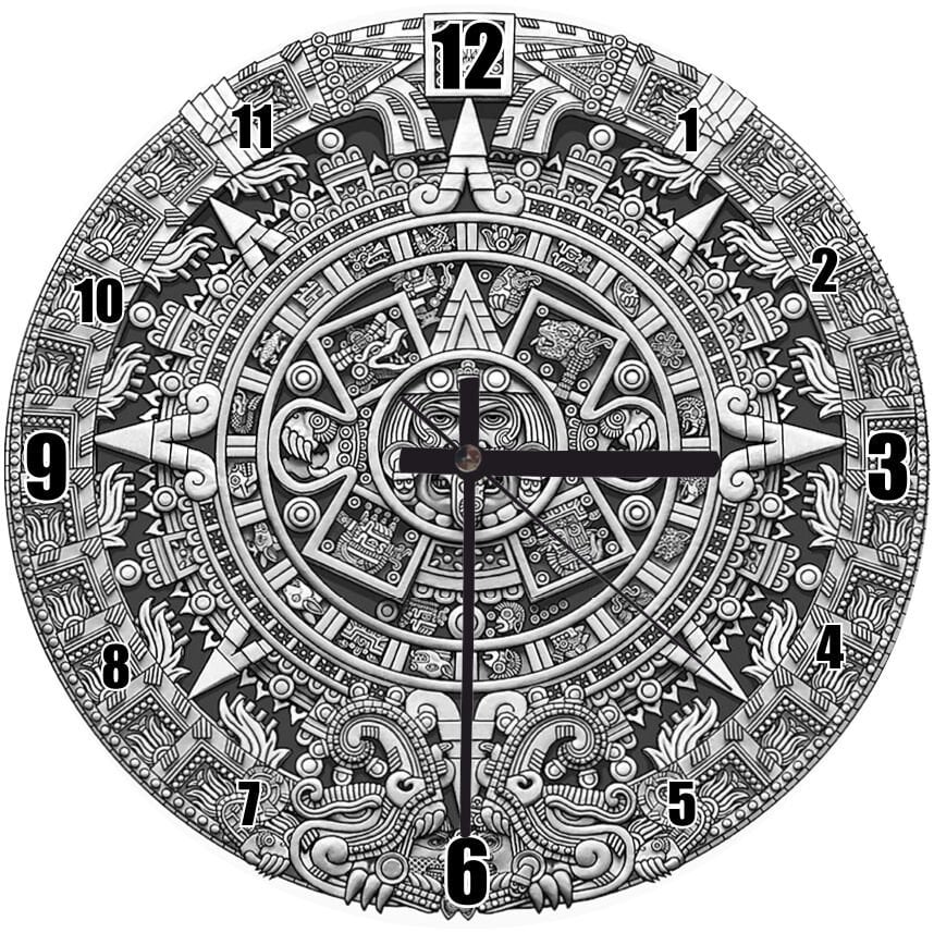 Aztek Güneş Takvimi  Mdf Ahşap Duvar Saati