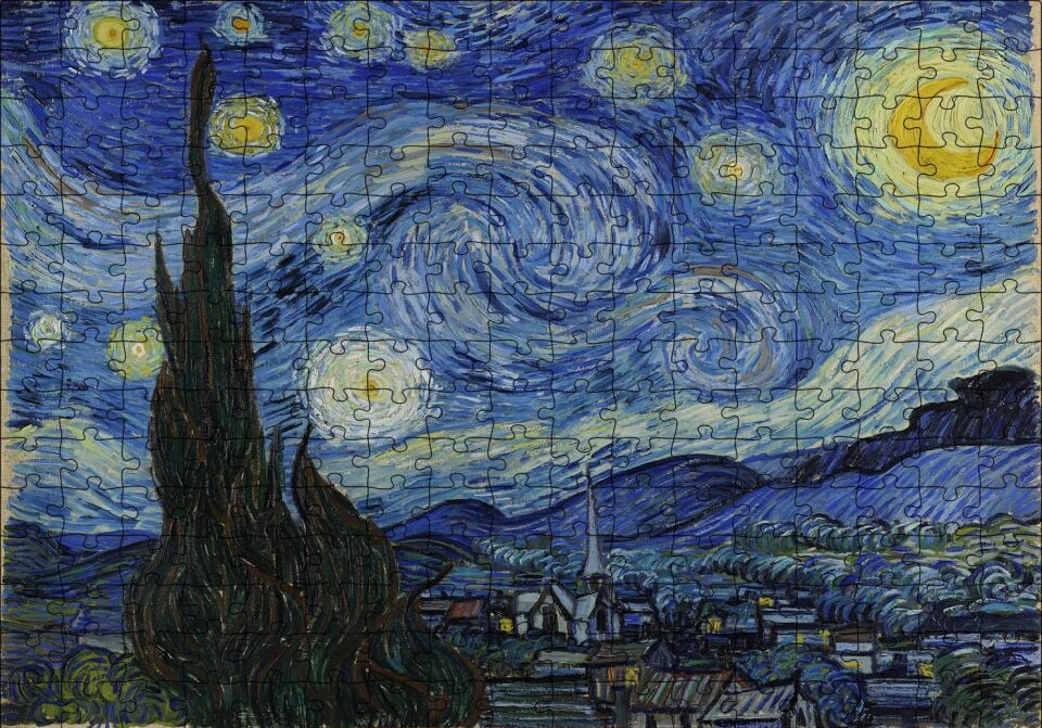 Vincent Van Gogh Deliliğin Kıyılarında Puzzle Yapboz MDF Ahşap 255 Parça 34 cm X 49 cm