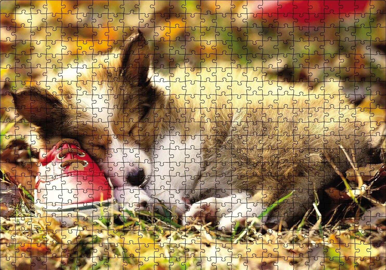 Uyuyan Yavru Köpek Puzzle Yapboz MDF Ahşap 500 Parça 49 cm X 68 cm