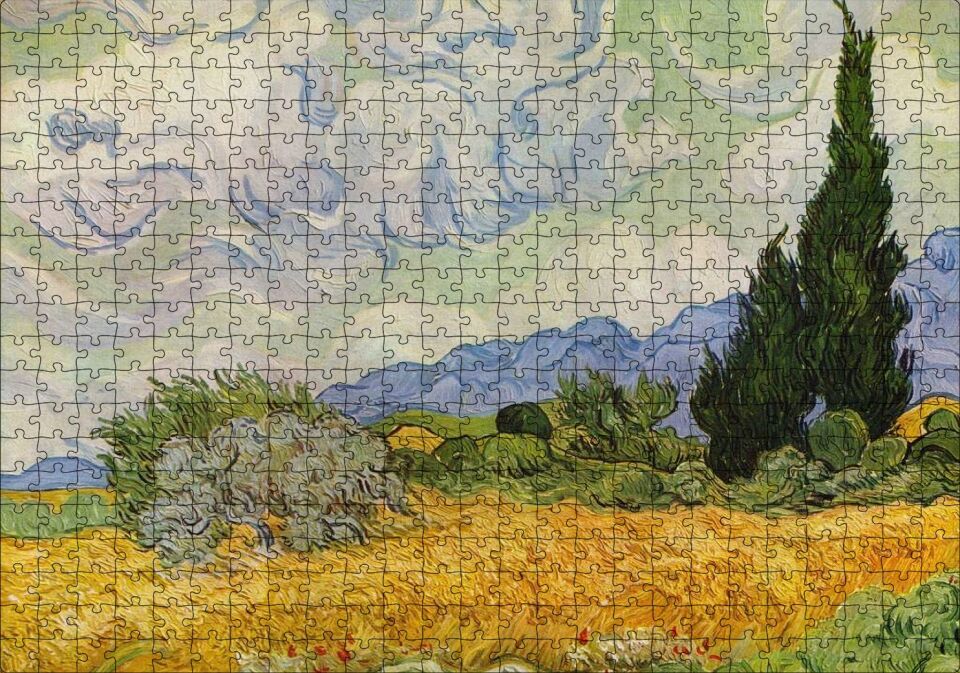 Vincent Van Gogh Selvili Buğday Tarlası Puzzle Yapboz MDF Ahşap 500 Parça 49 cm X 68 cm