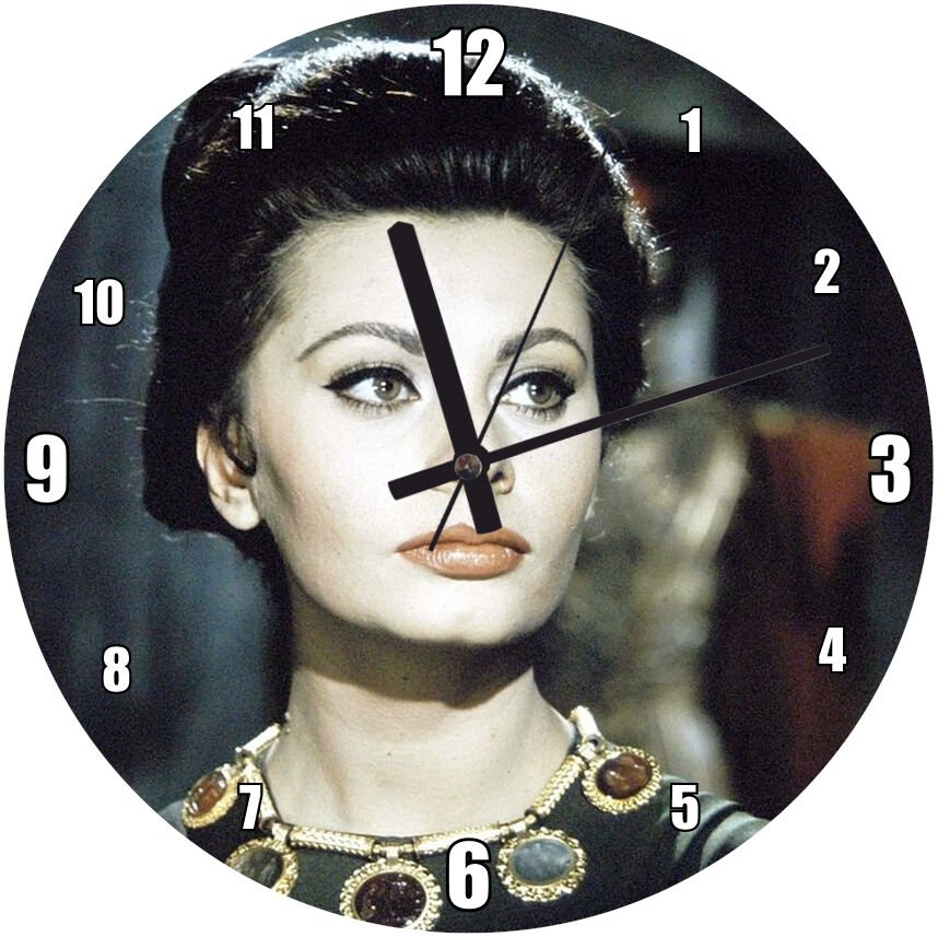 Sophia Loren Roma İmparatorluğunun Düşüşü Mdf Ahşap Duvar Saati 50 cm Çap