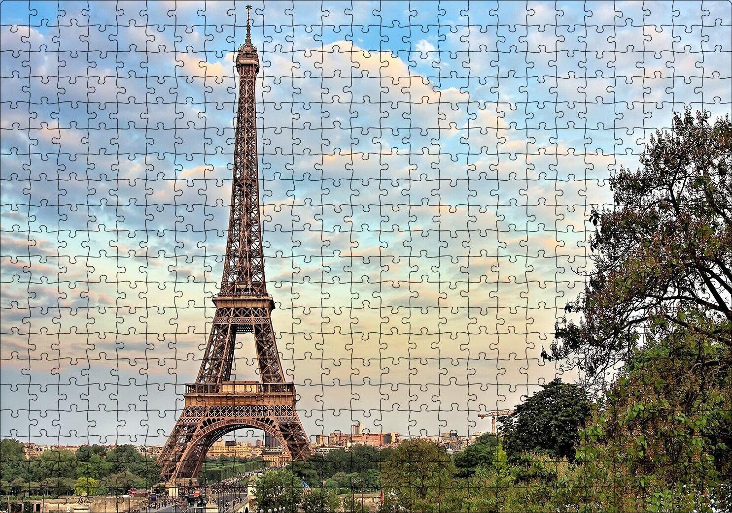 Eyfel Kulesi Paris Uzak Manzara Puzzle Yapboz MDF Ahşap 500 Parça 49 cm X 68 cm