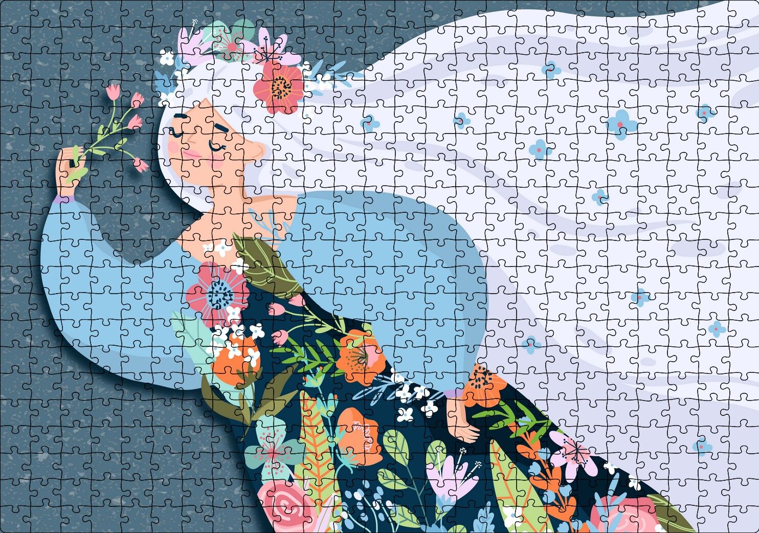 Uluslararası Kadınlar Günü Görseli Çizim Puzzle Yapboz MDF Ahşap 500 Parça 49 cm X 68 cm