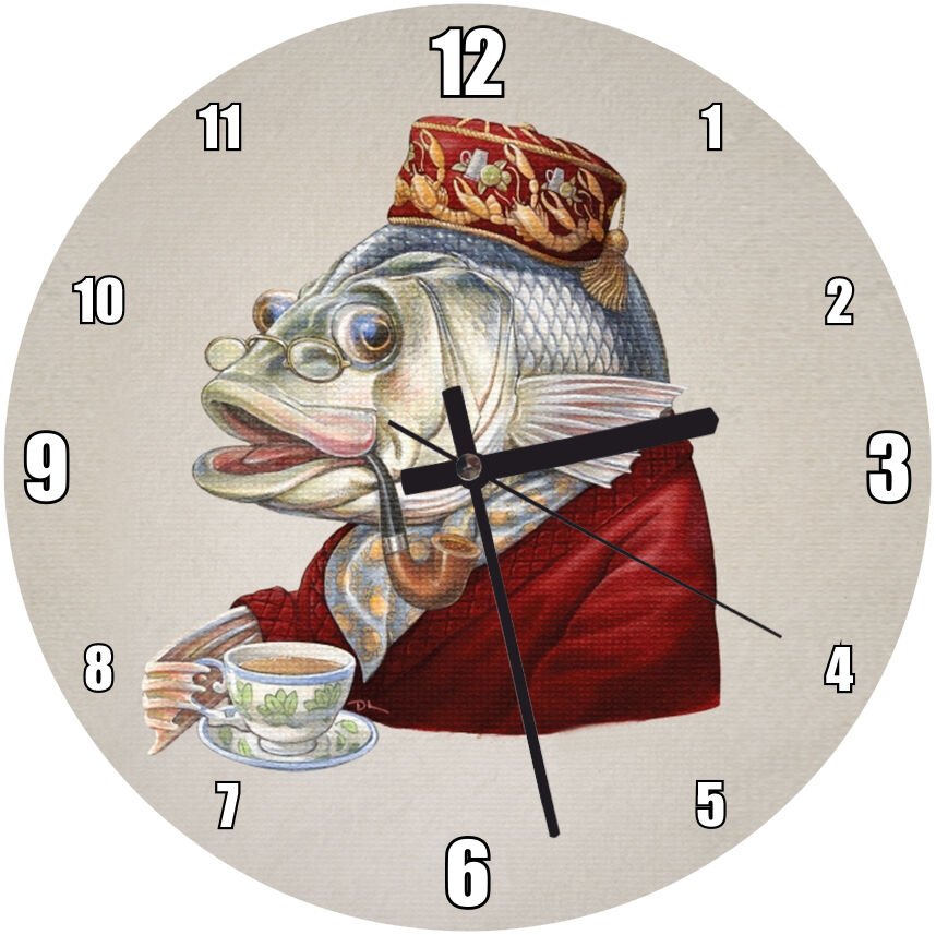 Elit İngiliz Balığı  Mdf Ahşap Duvar Saati