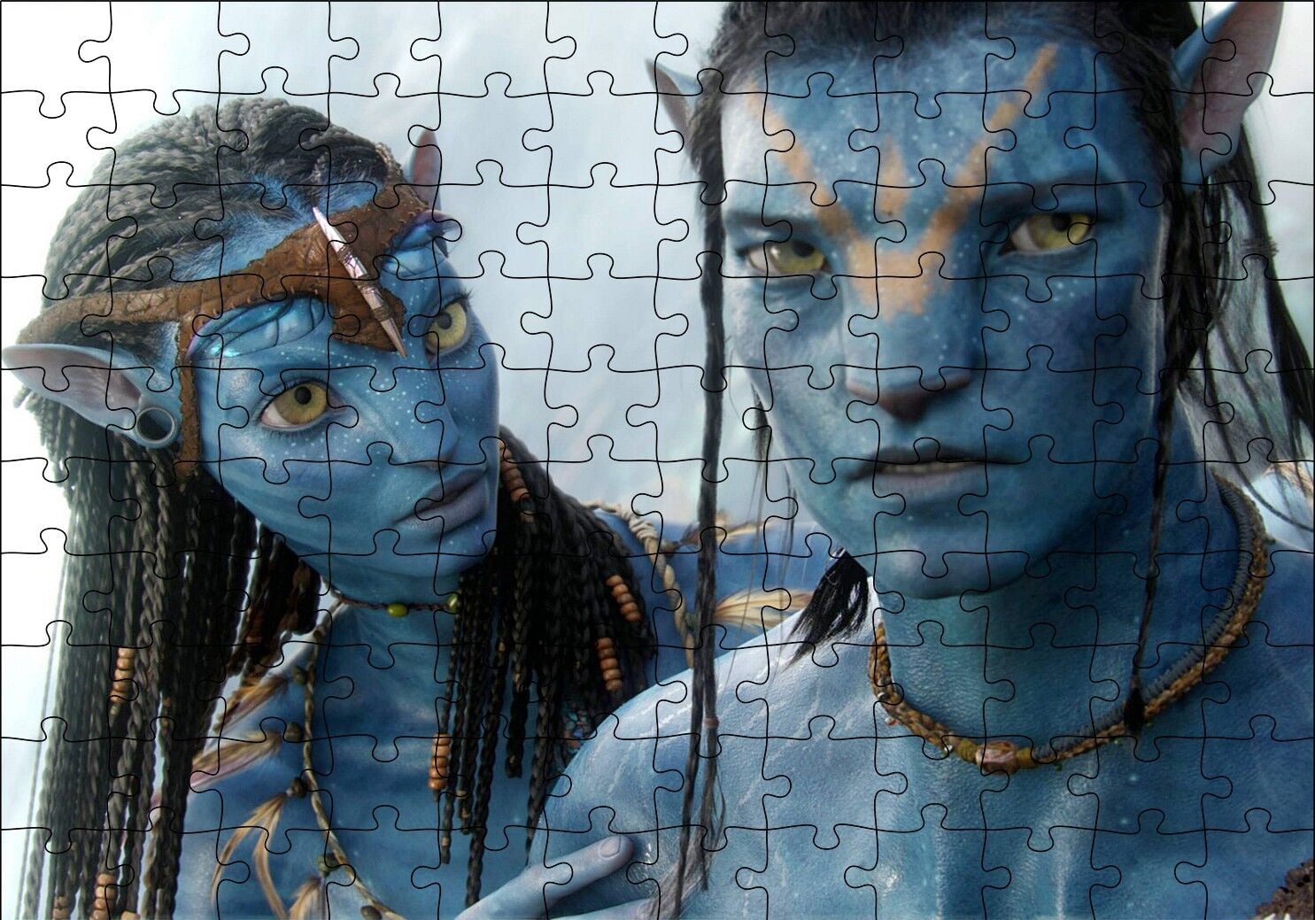 Avatar Çift Görseli Puzzle Yapboz MDF Ahşap 120 Parça 24 cm X 34 cm