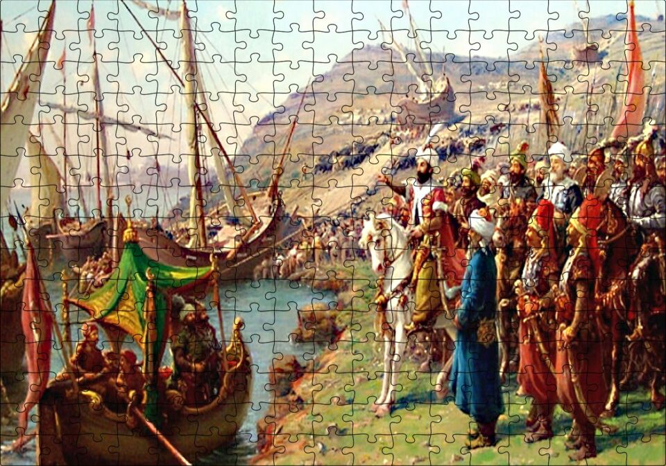 İstanbul Fethİ Fatih Sultan Mehmet Gemileri Karadan İndirilmesi Puzzle Yapboz MDF Ahşap 255 Parça 34 cm X 49 cm