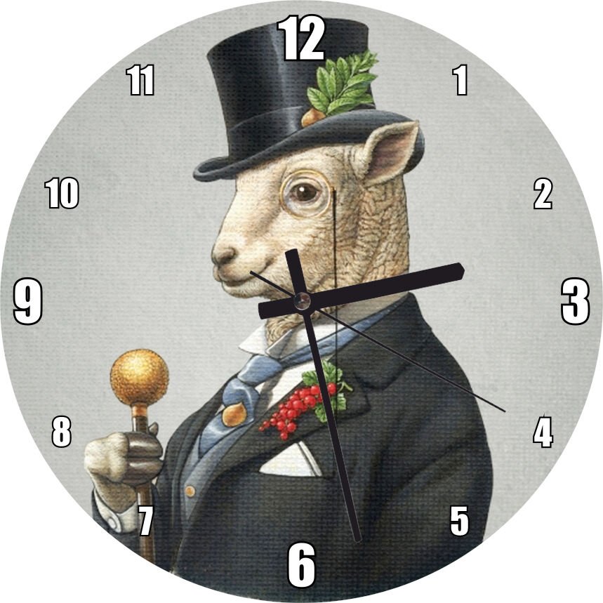 Elit İngiliz Koyunu  Mdf Ahşap Duvar Saati