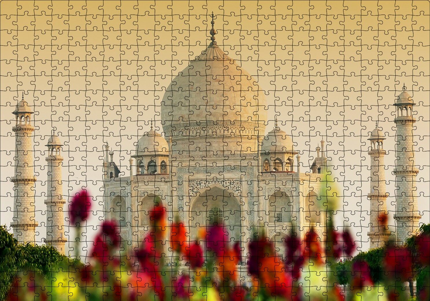 Tac Mahal Yakın Çekim Puzzle Yapboz MDF Ahşap 500 Parça 49 cm X 68 cm
