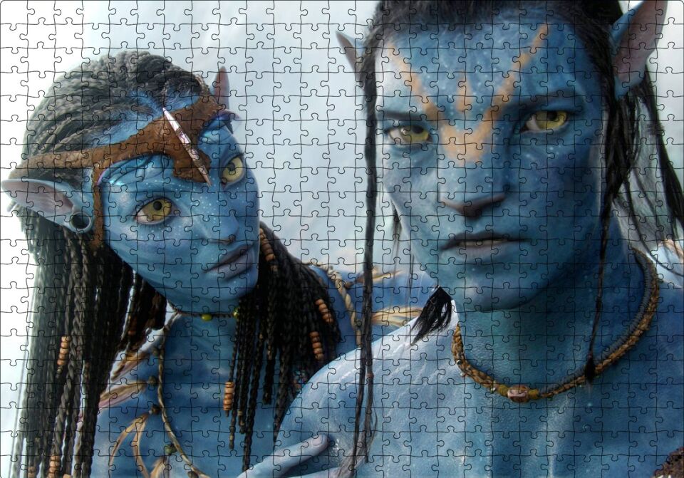 Avatar Çift Görseli Puzzle Yapboz MDF Ahşap 500 Parça 49 cm X 68 cm