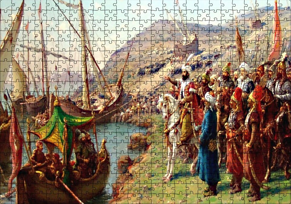 İstanbul Fethİ Fatih Sultan Mehmet Gemileri Karadan İndirilmesi Puzzle Yapboz MDF Ahşap 500 Parça 49 cm X 68 cm