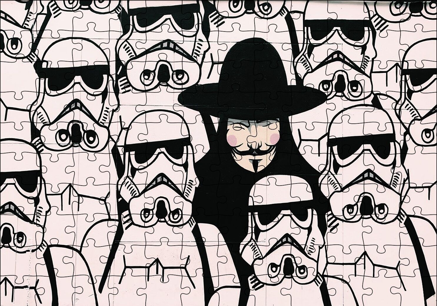 V for Vendetta Star Wars Puzzle Yapboz MDF Ahşap 120 Parça 24 cm X 34 cm