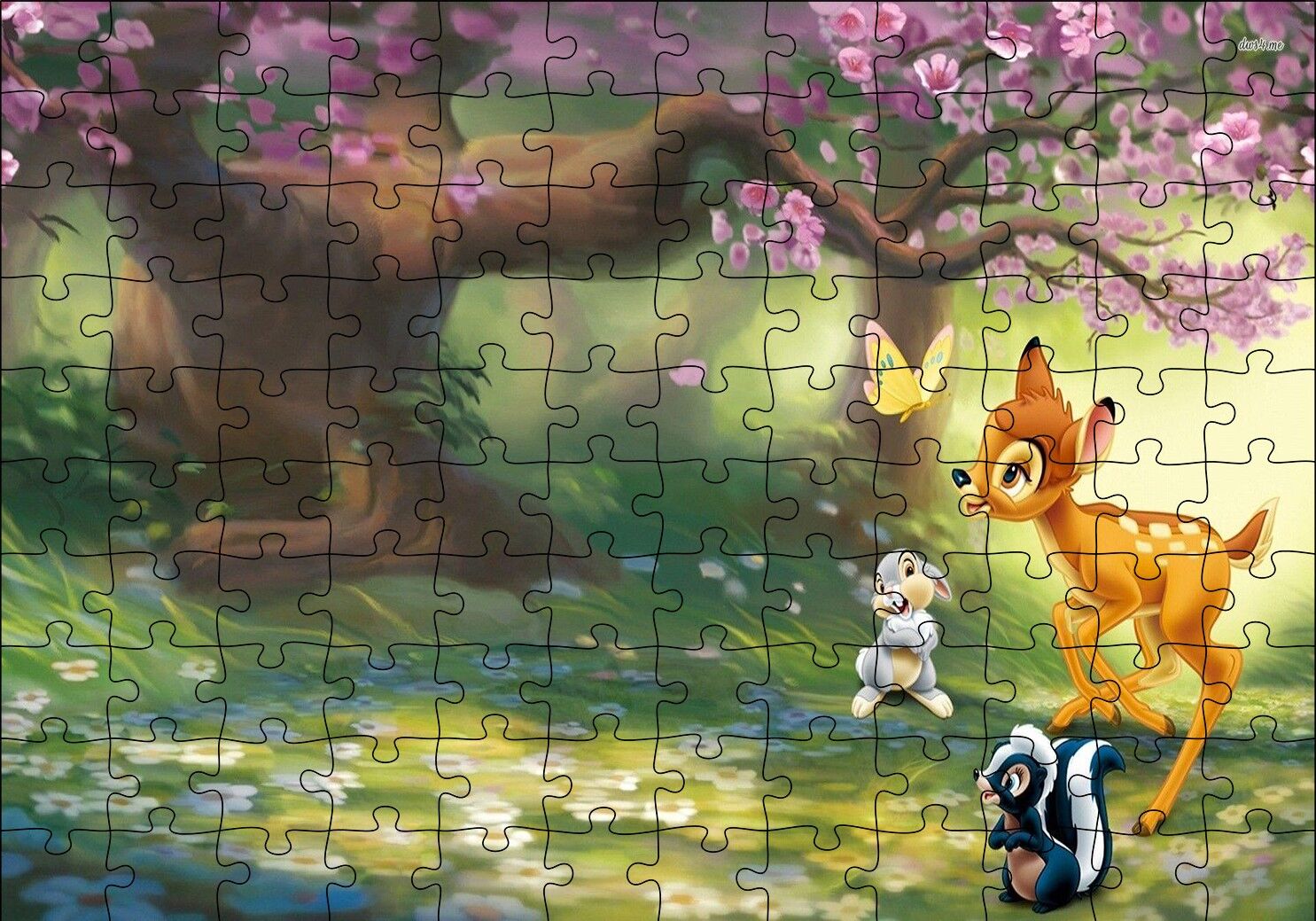 Bambi ve Arkadaşları Ormanda Puzzle Yapboz MDF Ahşap 120 Parça 24 cm X 34 cm