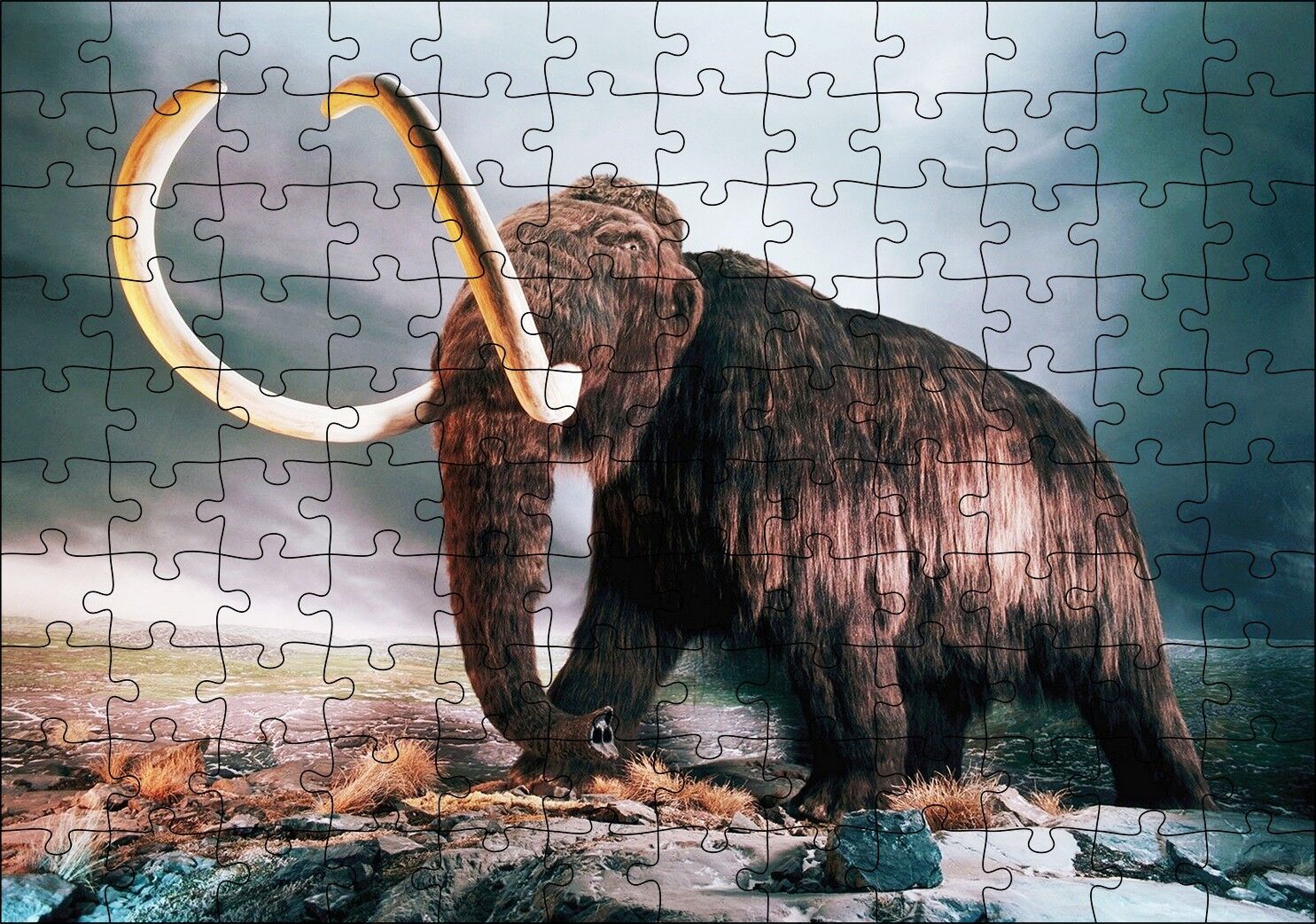 Dev Dişleriyle Mamut Puzzle Yapboz MDF Ahşap 120 Parça 24 cm X 34 cm