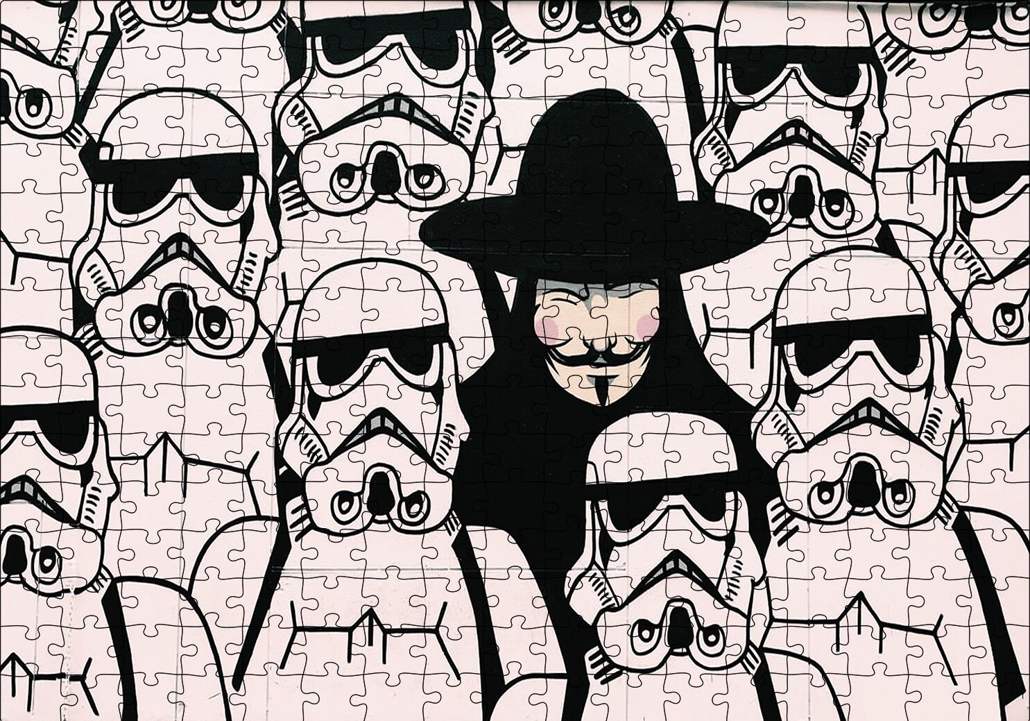 V for Vendetta Star Wars Puzzle Yapboz MDF Ahşap 255 Parça 34 cm X 49 cm