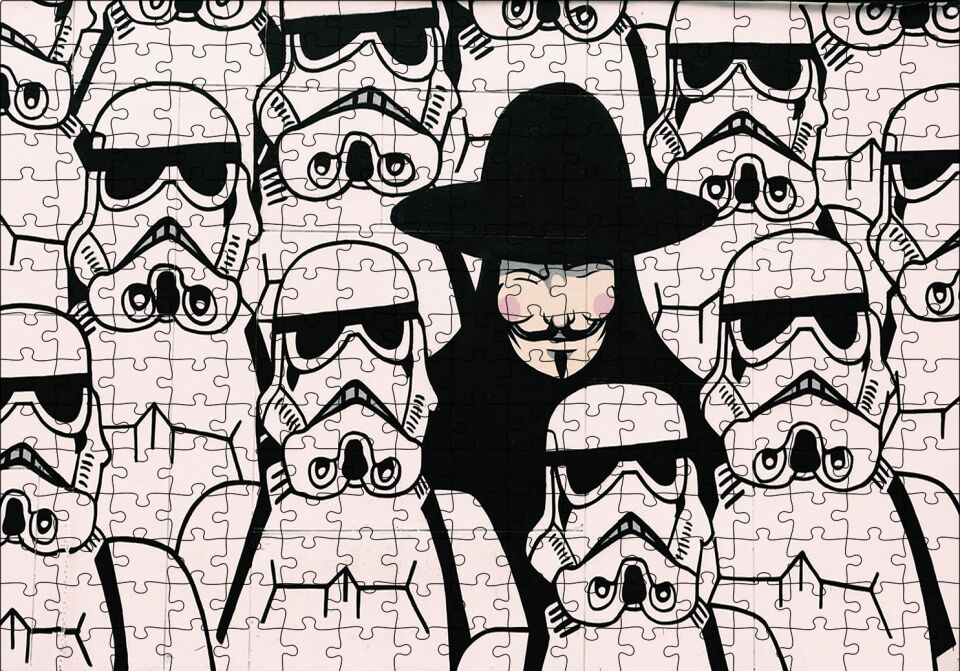 V for Vendetta Star Wars Puzzle Yapboz MDF Ahşap 255 Parça 34 cm X 49 cm