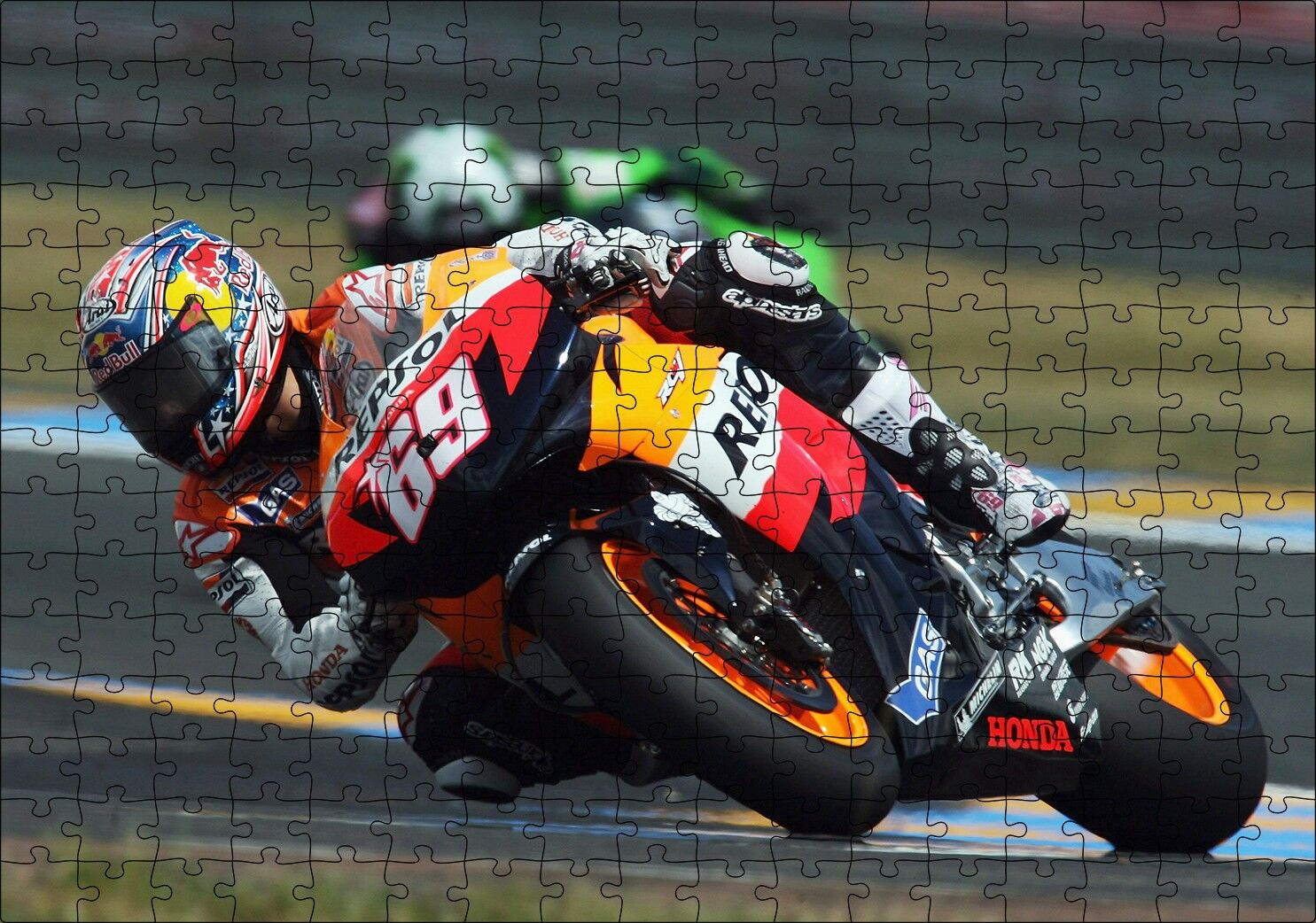 Le Mans Yarışçı Motogp 500cc Motosiklet Görseli Puzzle Yapboz MDF Ahşap 255 Parça 34 cm X 49 cm