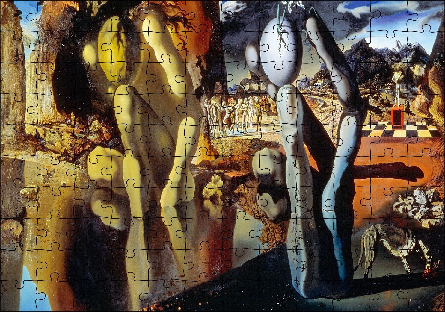 Narcissus Metamorfozu Salvador Dali Resmi Puzzle Yapboz MDF Ahşap