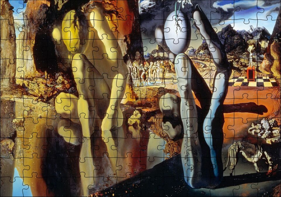 Narcissus Metamorfozu Salvador Dali Resmi Puzzle Yapboz MDF Ahşap