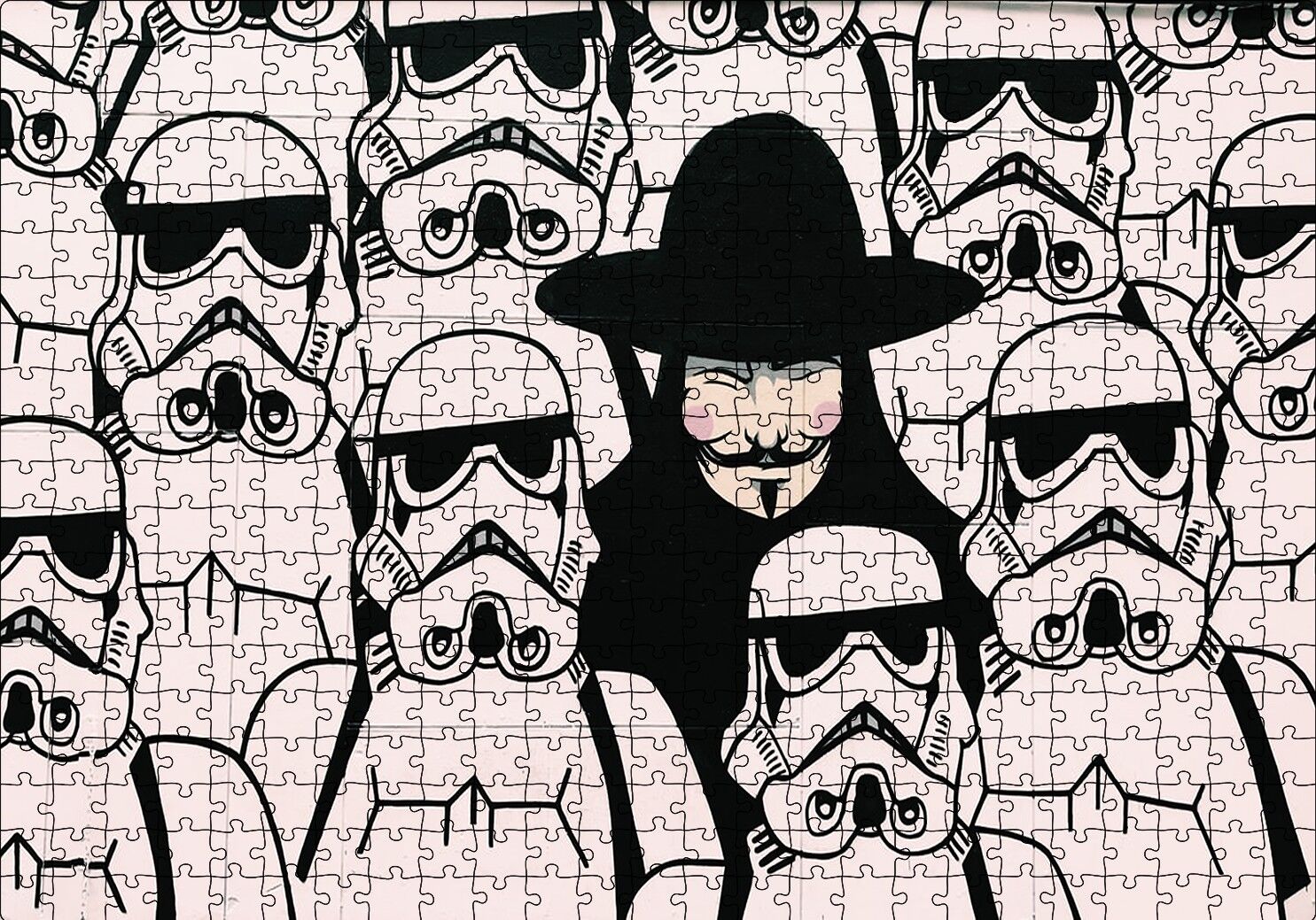 V for Vendetta Star Wars Puzzle Yapboz MDF Ahşap 500 Parça 49 cm X 68 cm