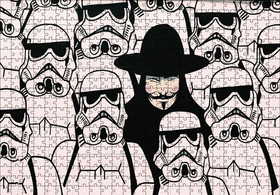 V for Vendetta Star Wars Puzzle Yapboz MDF Ahşap 500 Parça 49 cm X 68 cm