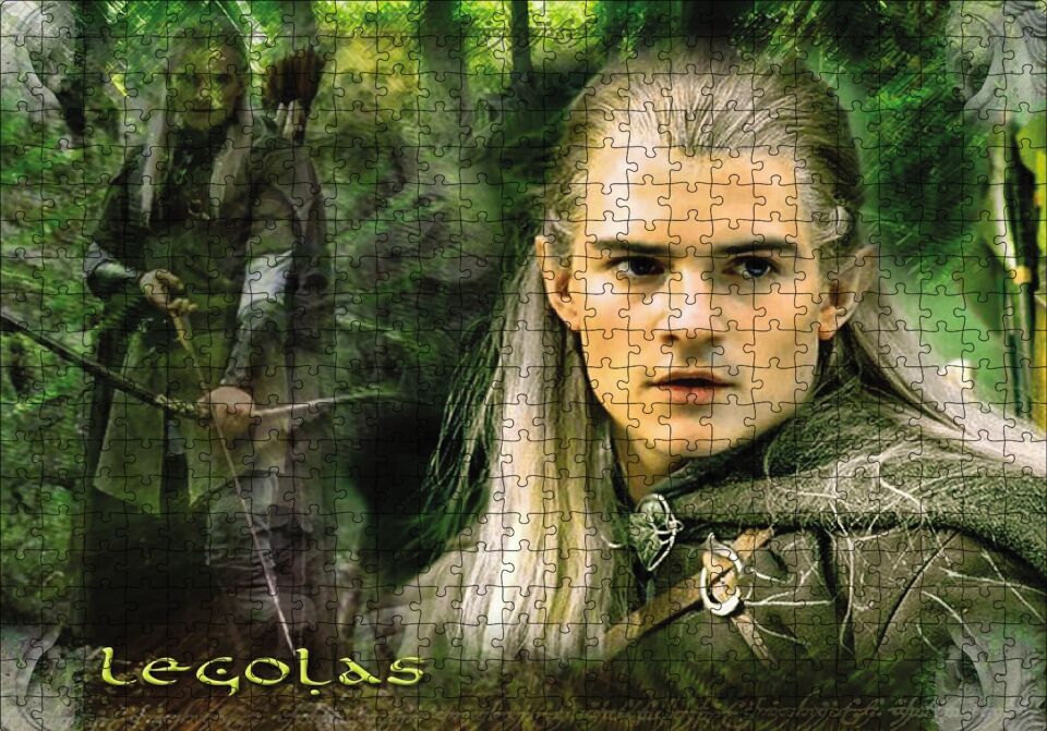 Yüzüklerin Efendisi Legolas Orlando Bloom Puzzle Yapboz MDF Ahşap 500 Parça 49 cm X 68 cm