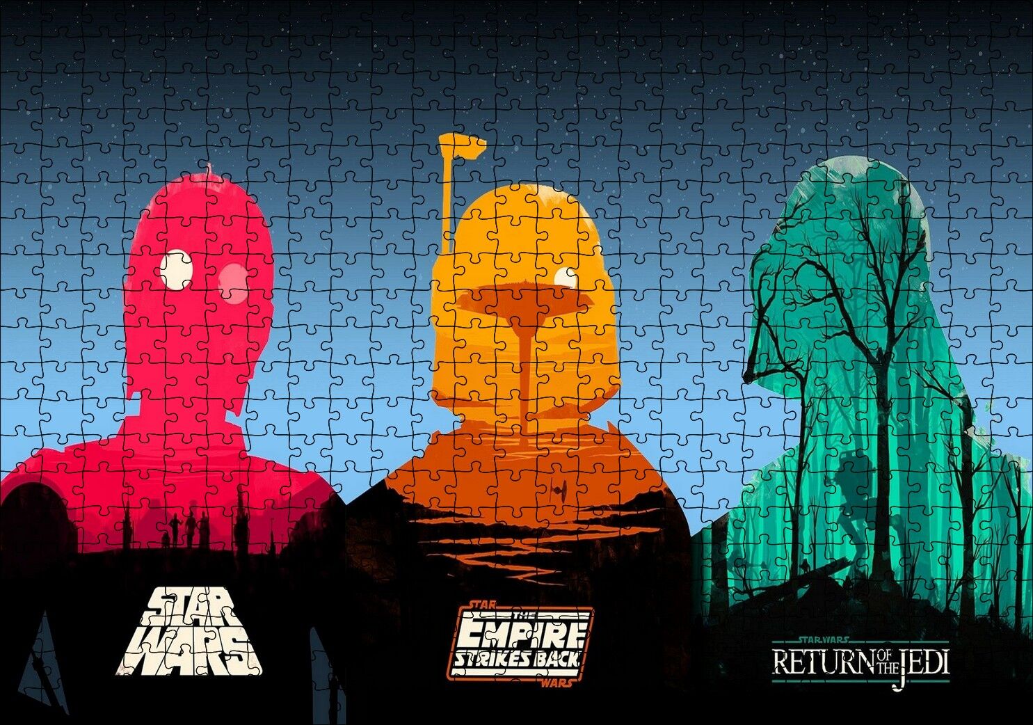 Star Wars Orijinal Üçlemesi Puzzle Yapboz MDF Ahşap 500 Parça 49 cm X 68 cm