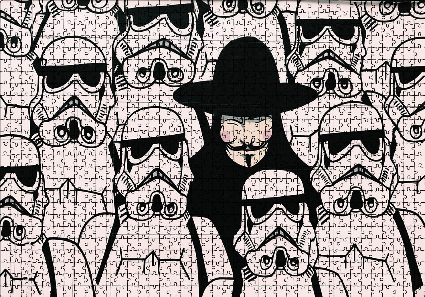 V for Vendetta Star Wars Puzzle Yapboz MDF Ahşap 1000 Parça 49 cm X 68 cm