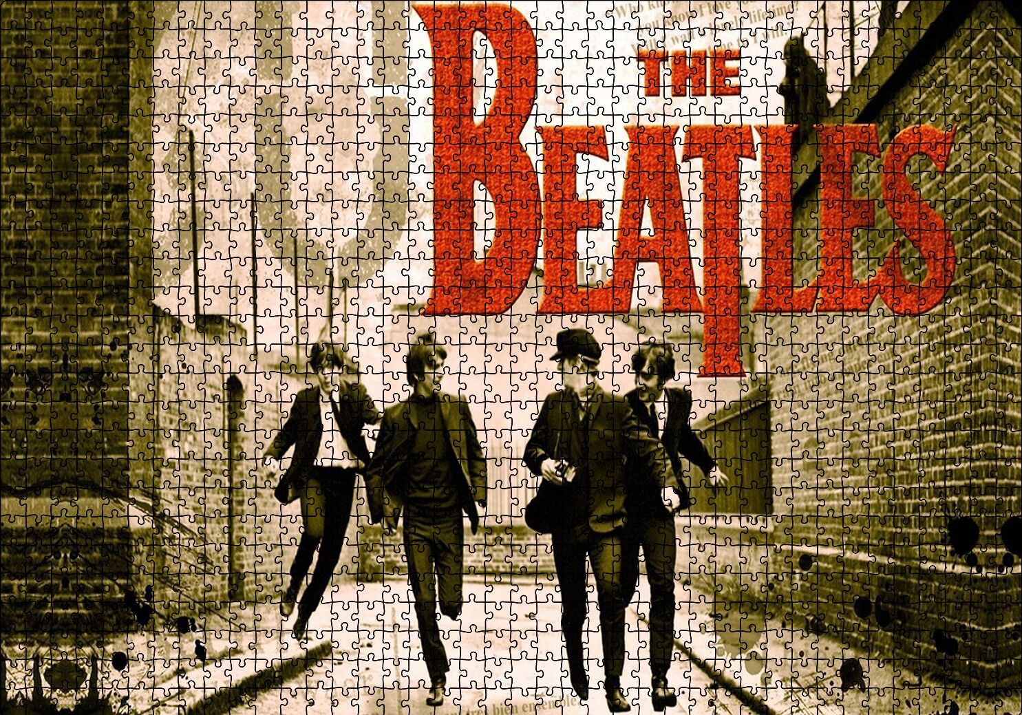 The Beatles Afiş Puzzle Yapboz MDF Ahşap 1000 Parça 49 cm X 68 cm