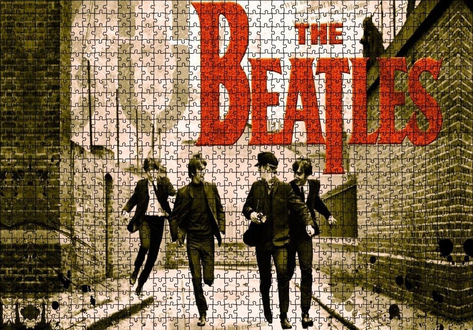 The Beatles Afiş Puzzle Yapboz MDF Ahşap 1000 Parça 49 cm X 68 cm