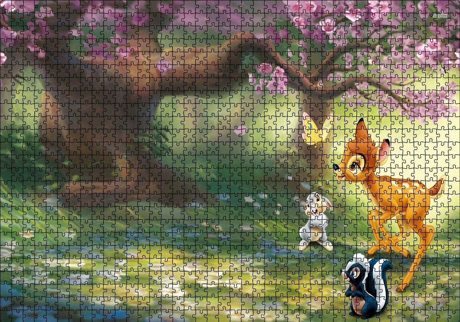 Bambi ve Arkadaşları Ormanda Puzzle Yapboz MDF Ahşap 1000 Parça 49 cm X 68 cm