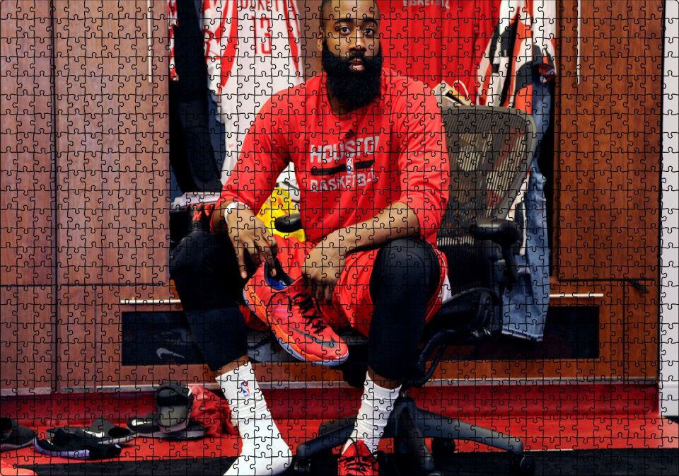 James Harden Houston Basketbolcu Puzzle Yapboz MDF Ahşap 1000 Parça 49 cm X 68 cm