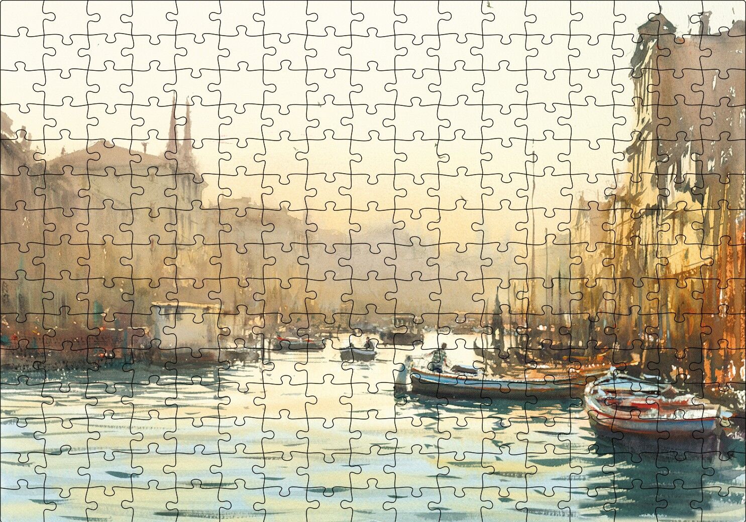 Tekne Şehir Manzara Puzzle Yapboz MDF Ahşap 255 Parça 34 cm X 49 cm