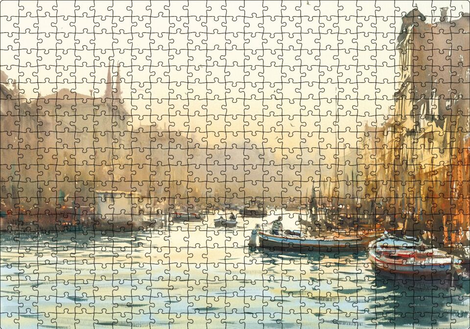 Tekne Şehir Manzara Puzzle Yapboz MDF Ahşap 500 Parça 49 cm X 68 cm