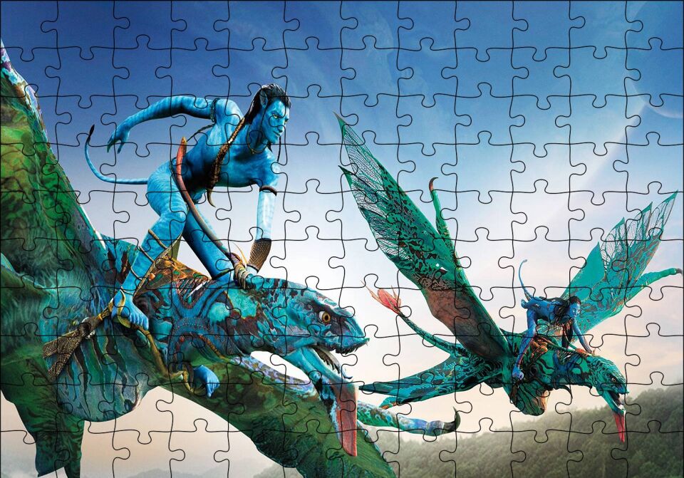 Avatar ve Ikranlar Görseli Puzzle Yapboz MDF Ahşap 120 Parça 24 cm X 34 cm