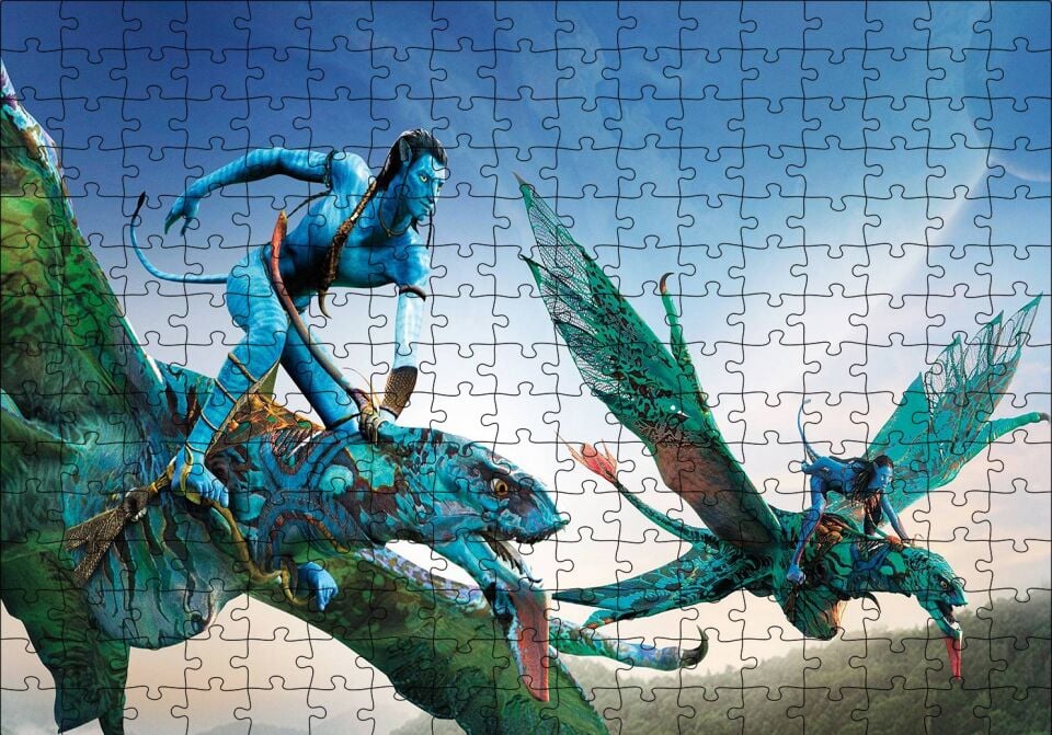 Avatar ve Ikranlar Görseli Puzzle Yapboz MDF Ahşap 255 Parça 34 cm X 49 cm