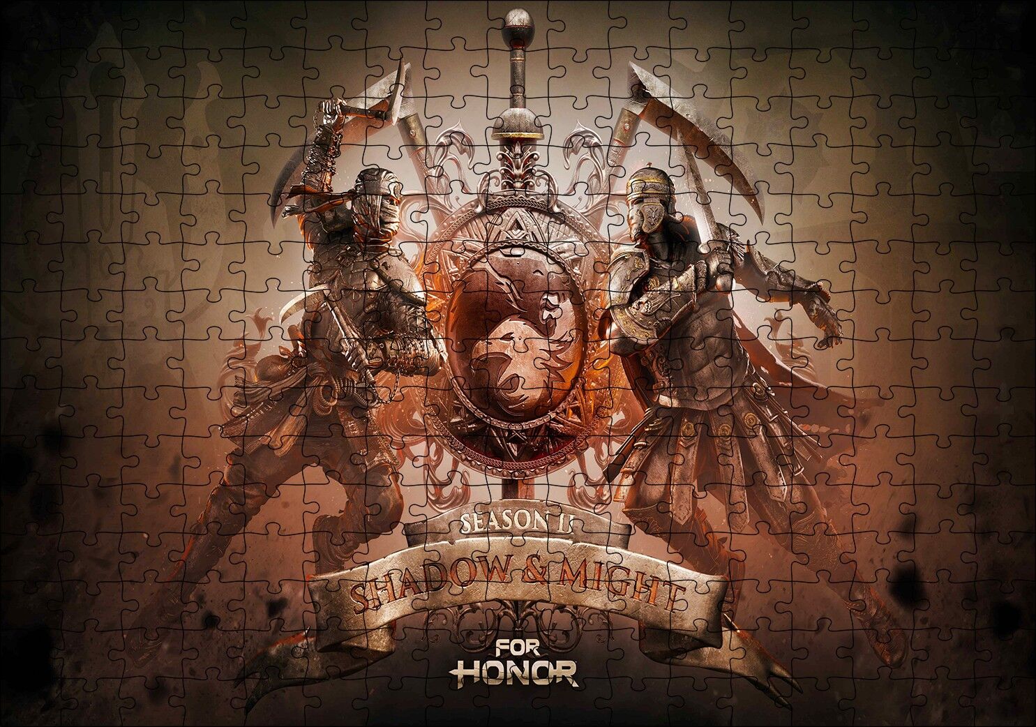 For Honor Season 2 Shadow Ve Might Görseli Puzzle Yapboz MDF Ahşap 255 Parça 34 cm X 49 cm