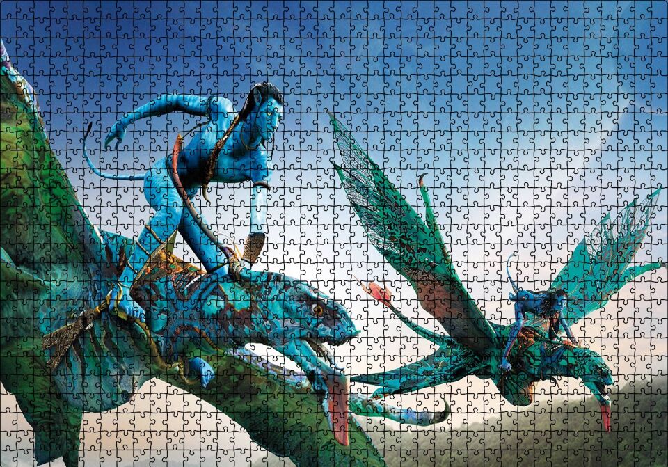 Avatar ve Ikranlar Görseli Puzzle Yapboz MDF Ahşap 1000 Parça 49 cm X 68 cm