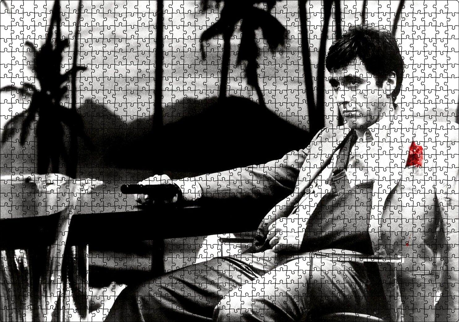 Al Pacino Tony Montana Yaralı Yüz Puzzle Yapboz MDF Ahşap 1000 Parça 49 cm X 68 cm