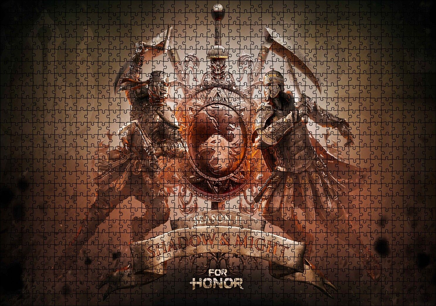 For Honor Season 2 Shadow Ve Might Görseli Puzzle Yapboz MDF Ahşap 1000 Parça 49 cm X 68 cm