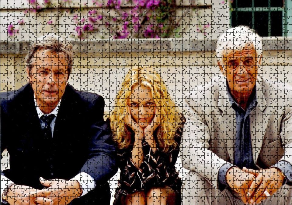 Jean Paul Belmondo Alain Delon ve Vanessa Paradis Puzzle Yapboz MDF Ahşap 1000 Parça 49 cm X 68 cm