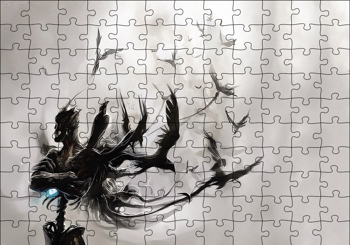 İskeletten Ayrılan Kuşları Puzzle Yapboz MDF Ahşap 120 Parça 24 cm X 34 cm