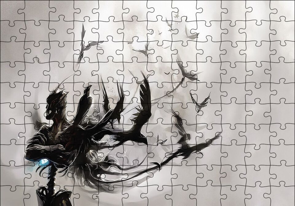 İskeletten Ayrılan Kuşları Puzzle Yapboz MDF Ahşap 120 Parça 24 cm X 34 cm