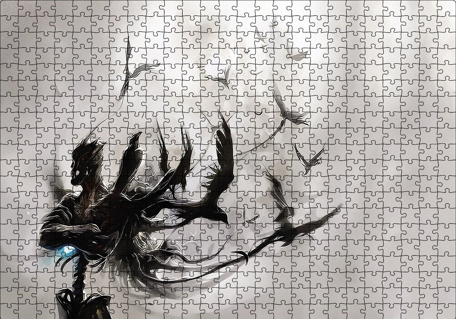 İskeletten Ayrılan Kuşları Puzzle Yapboz MDF Ahşap 500 Parça 49 cm X 68 cm