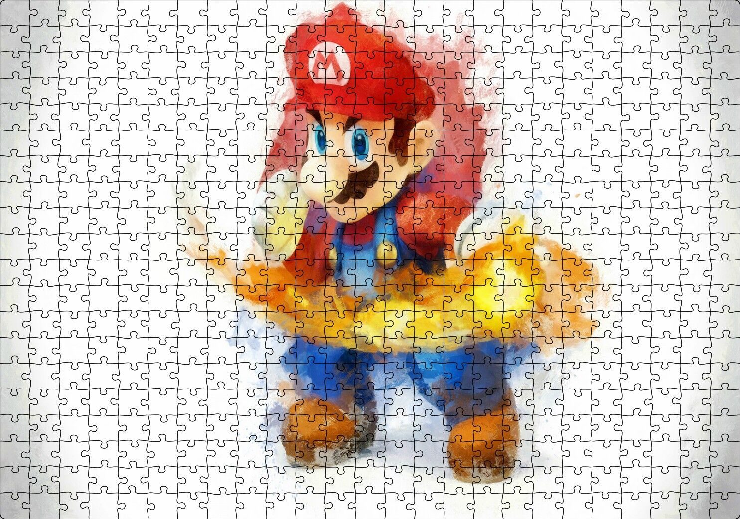 Super Mario Çizim Puzzle Yapboz MDF Ahşap 500 Parça 49 cm X 68 cm