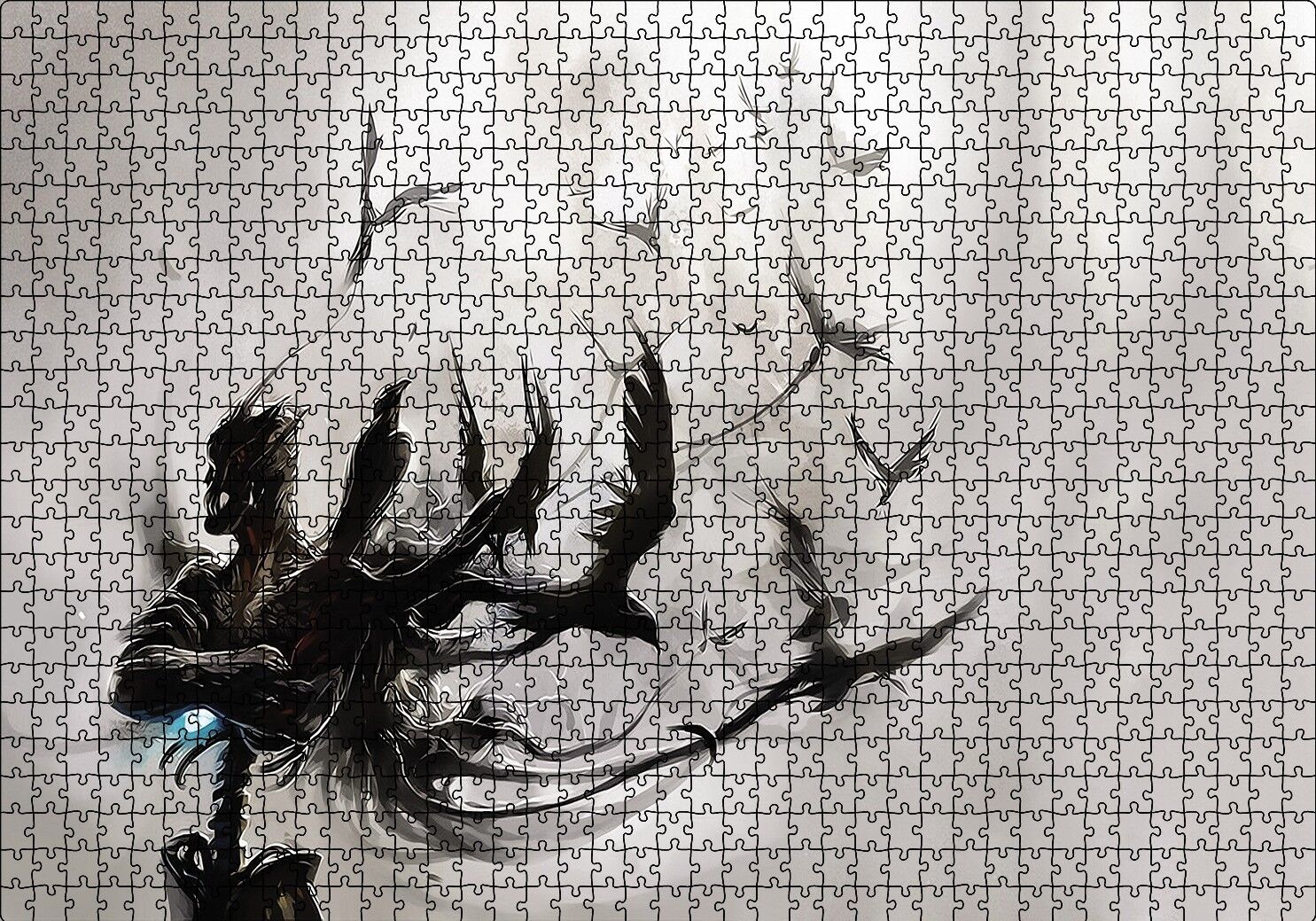 İskeletten Ayrılan Kuşları Puzzle Yapboz MDF Ahşap 1000 Parça 49 cm X 68 cm