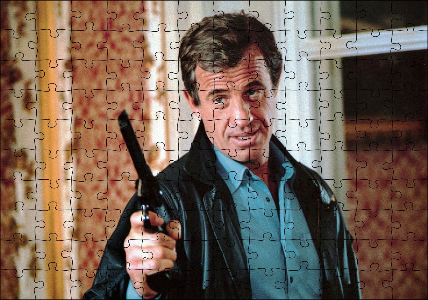 Jean Paul Belmondo Silahlı Puzzle Yapboz MDF Ahşap 120 Parça 24 cm X 34 cm