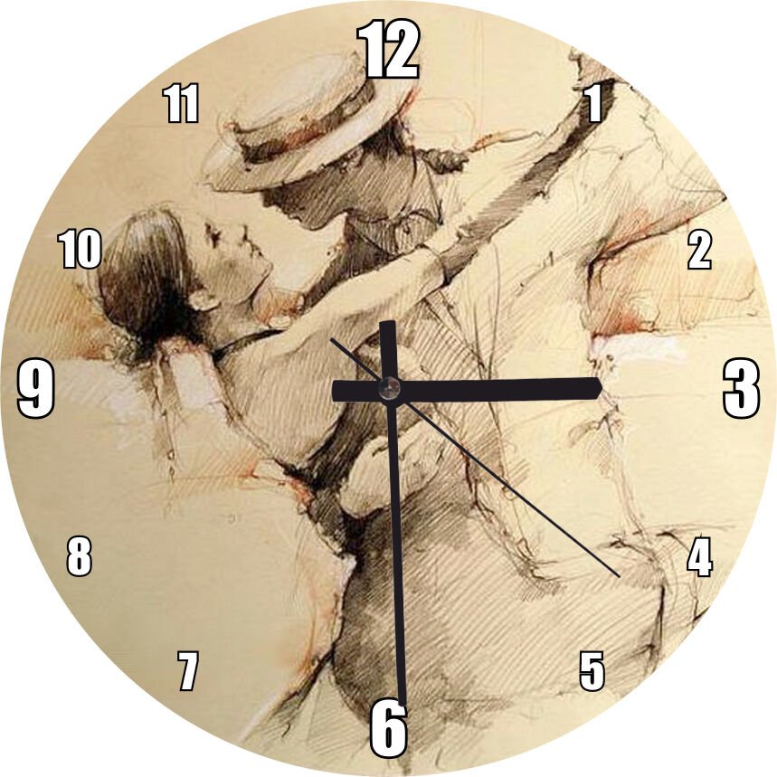 Latin Dan Eden Çift  Mdf Ahşap Duvar Saati