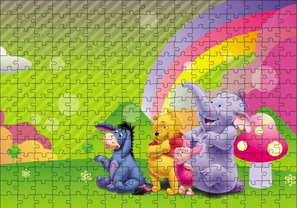 Winnie The Pooh Puzzle Yapboz MDF Ahşap 255 Parça 34 cm X 49 cm