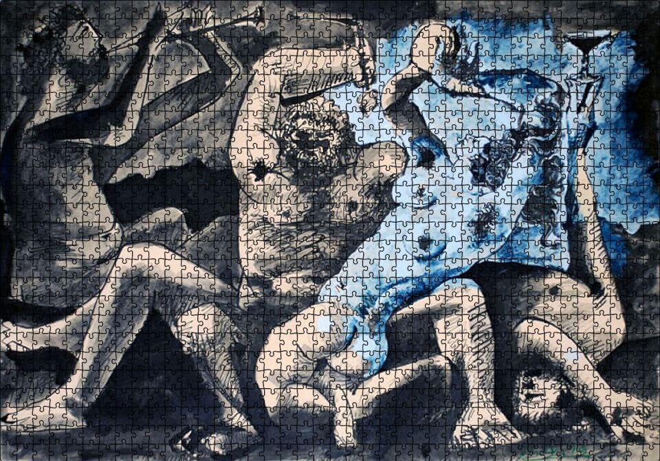 Bacchanale, 1955 by Pablo Picasso Puzzle Yapboz MDF Ahşap 1000 Parça 49 cm X 68 cm