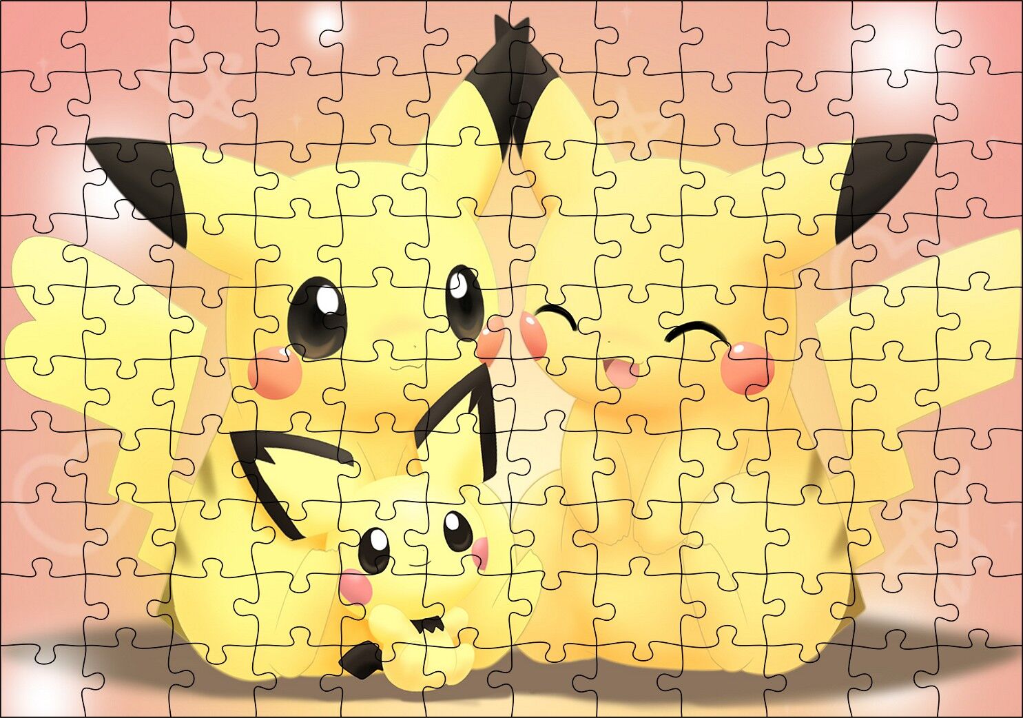 Gerçekten Sevimli Pichu Görseli Puzzle Yapboz MDF Ahşap 120 Parça 24 cm X 34 cm